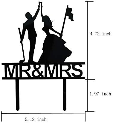 Golf lover Wedding Cake Topper, Mr & Mrs Cake Topper, Golf Wedding Toasting Bride and Groom Cake Topper, Anniversary Cake Topper