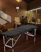FDW Aluminium Massage Table Massage Bed Portable Massage Bed 73 Inch Long Height Adjustable 3 Folding Massage Table Carry Case Spa Bed Face Cradle Salon Bed Tattoo Bed