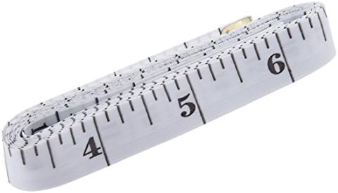 GDMINLO Soft Tape Measure Double Scale Body Sewing Flexible Tailor Craft Vinyl Ruler for Weight Loss Medical Body Measurement, Has Centimetre Scale on Reverse Side 60-inch（White）
