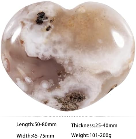 SUNYIK Irregular Cherry Blossom Palm Stone, Polished Worry Pocket Stones Massage Healing Crystal Sphere Decoration, 100g-200g