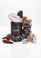 Hot Crispy Oil, An all natural unique blend of fresh fried shallots, fresh garlic and a proprietary blend of three different chili peppers. Highly addictive.