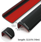 Stair Anti Slip Nosing, Self-Adhesive Vinyl Edging Strip, Flexible PVC Rubber Treads Edge Trim for Outdoor & Indoor Uses (32.8ft, Black)