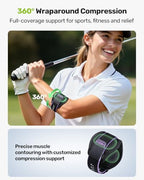 Upgraded Tennis Elbow Brace for Men Women with 2 Silicone Pads, Adjustable Golfers & Tennis Elbow Strap for Tendonitis Pain Relief, Support for Sports, Fits Forearm 7.1''-14', Purple