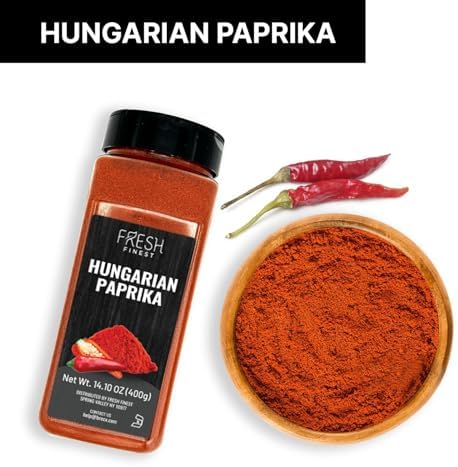 Fresh Finest Hungarian Paprika – Delicious Authentic Sweet Paprika Powder Hungarian Seasoning – Mild Spice Sweet Powder for a Wide Range of Dishes - 14.10oz (400g)