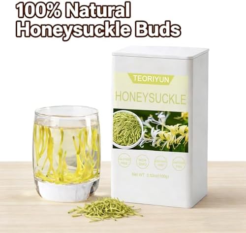 Honeysuckle Buds, 100% Pure Natural Dried Honeysuckle Buds Organic,Jin Yin Hua Tea -Premium Flower Herbal Tea (Honeysuckle (3.53oz/100g))