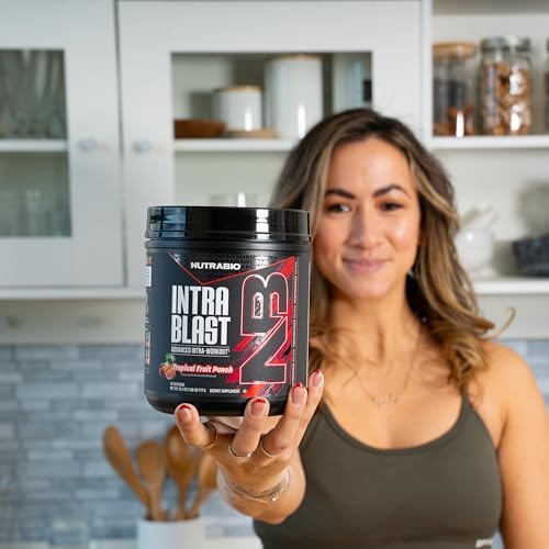 NutraBio Intra Blast Bcaa Powder Amino Acid Supplement, Electrolyte & Hydration Blend, Intra, Pre Workout & Muscle Recovery, 20g Eaa Amino Acids Powder, 5g Glutamine- Tropical Fruit Punch, 30 Serving