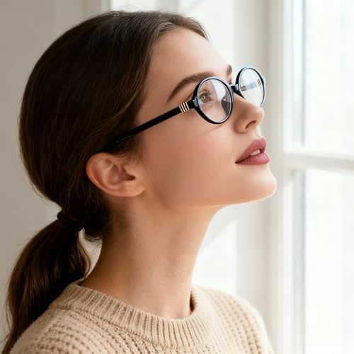 ICARA The Cambridge Iris Style Plastic Round Style for Men and Women Spring Hinge Readers