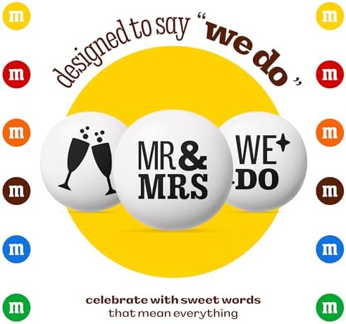 M&M’S WORLD “Mr. and Mrs.” Milk Chocolate Candy, 5 lbs Bulk Candy for Wedding Decorations, Unique Favors, or Cake Topper