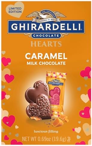Ghirardelli Chocolate, Milk Chocolate Caramel Hearts, 0.69 Ounce