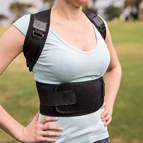Women Men Orthopedic Corrector Back Support Shoulder Corset Back Brace Support Posture Correction Belt (Color : Black Size : L code) (Black XL code)