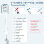 Toothbrush Replacement Heads for Philips Sonicare and More Click-on Handles 12 Pack White
