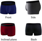 Mens No Ride-up Boxer Briefs Stretch Comfortable Breathable Cotton Underwear 4 Pack