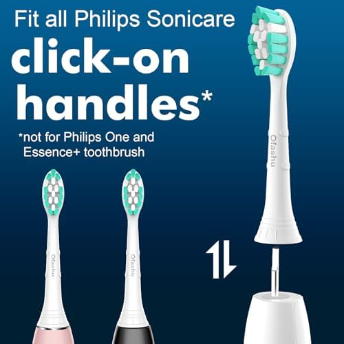 Electric Toothbrush Replacement Heads Compatible with Philips Sonicare ProtectiveClean 2 Series Plaque Control 4100 5100 6100 9024 6064, White, 4 Sonic Brush Head