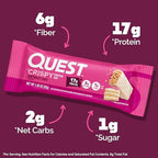 Quest Nutrition Crispy Birthday Cake Protein Bar, 17g Protein, 1g Sugar, 2g Net Carbs, Gluten Free Protein Snack, Keto Friendly, 12 Count