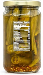 Sanniti Hot Pickled Okra | Infused with Crushed Red Pepper | Crunchy and Fiery Heat | 14.5 oz