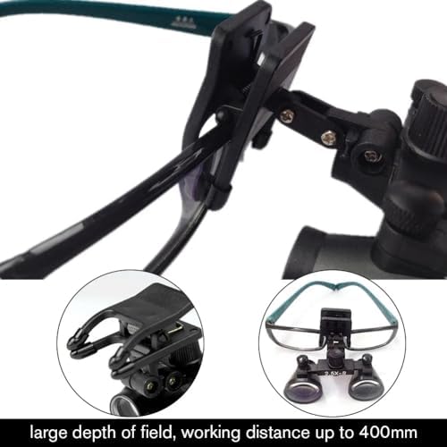 2.5X 3.5X Binocular Loupes Professional Portable Optical Dental Loupes Dentist Surgical Magnifier Magnifying Glass Clip On Type Eyepieces (2.5X-R)