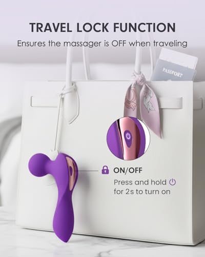 Travel Relaxation Mini Massager, Handheld Cordless Compact Silent Massager (Violet)