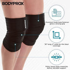 Bodyprox Knee Wrap 2 Pack for Squats, Weightlifting, Powerlifting, Leg Press, and Cross Training, Knee Support for Men and Women