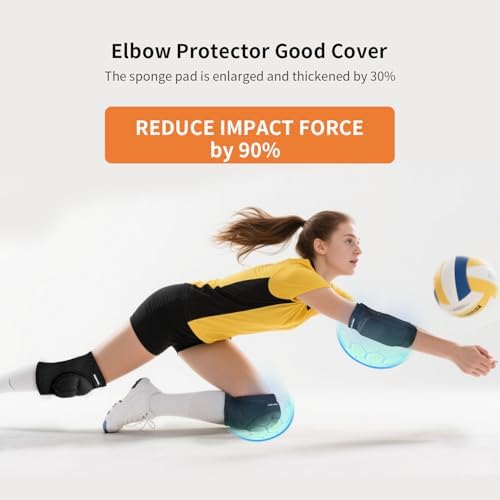 Volleyball Elbow Pads Youth 2XS-XL - Kids Teens Elbow Protector with Thicken Sponge Breathable Padding