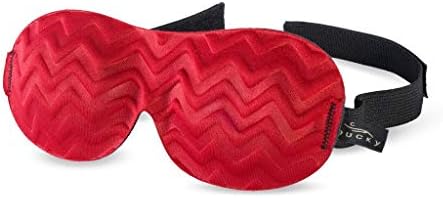 Bucky Ultralight Travel & Sleep Chevron Eye Mask, Red, One Size