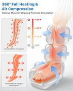 Air Compression Leg Massager with Heat : MUSUGY Sequential Foot and Calf Massager for Circulation and Pain Relief, with 9 Intensity, 6 Modes, 3 Heat - for Mom, Dad, Standing Jobs & Daily Relaxation
