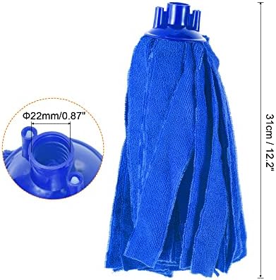 MECCANIXITY Microfiber Cloth Mop Heads Replacement 31cm Length for Wet/Dry Mop Floor Cleaning Pads, Blue