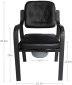 Dyale Deluxe Comfort Commode with Padded Seat Heavy Duty Bedside Commode Chair,Elderly Bathroom Safety Frame Toilet Seat