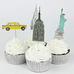 Flairs New York Happy Birthday Decorations Cup Cake Toppers Party Props (Pack of 24 Cup Cake Toppers, New York City Theme)