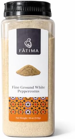Fàtima Fine Ground White Peppercorns | Premium White Pepper Ground | Fresh and Aromatic Organic Pepper Powder | Essential Spice for Cooking & Seasoning - 18 Oz