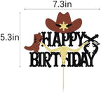 Cowboy Happy Birthday Cake Topper shiny cowboy happy birthday cake topper for boys girls cowboy themed birthday decorations (1)