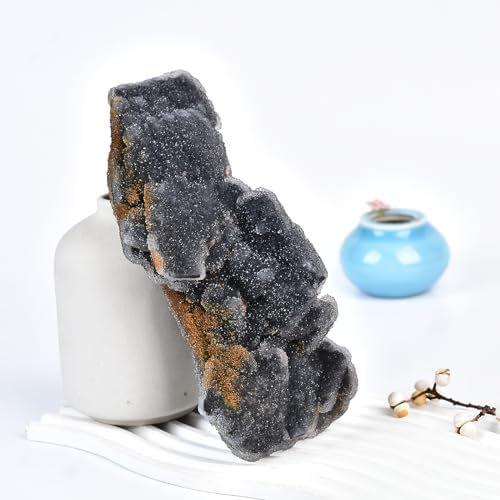 JIC Gem Natural Sphalerite Mineral Specimen Crystal Cluster Stone High Energy Crystal Geode Cluster Aura Crystal Rock Mineral Specimens Reiki Wicca Healing and Calming Effects 2.0-2.4 lbs