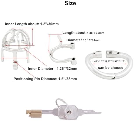 TERNENCE Male Chastity Device with Removable PA Puncture Hinged Ring Small Cock Cage Sex Toy K1840 40mm