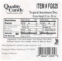 Quality Candy Company Tropical Fruit Discs, 5 Pounds