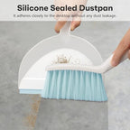 NACENA Handheld Dustpan and Broom Set – Mini Compact Brush Combo for Desktop, Sofa, Car & Kitchen Crumbs Small Cleaning Tool with Stiff Bristles, Blue