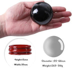 Sportmusies Natural Black Obsidian Stone Sphere with Wooden Stand, Polished Crystal Ball Decoration for Home & Office