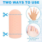 PATIKIL Gel Finger Cots 2"x0.79", 20 Pcs Silicone Finger Protector Support with Air Hole Breathable Finger Sleeve Cushions Thumb Protector Covers Fingertip Caps Gloves, Beige