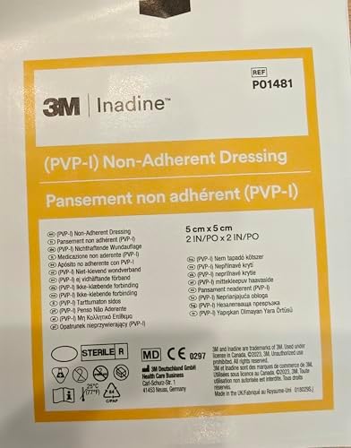 Inadine Iodine Non-Adherent Dressings 5cm x 5cm (x25) by Systagenix