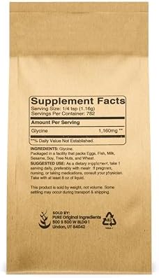 Pure Original Ingredients Glycine Powder (2lb) Non-GMO, Non-Essential Amino Acid, Allergen-Free