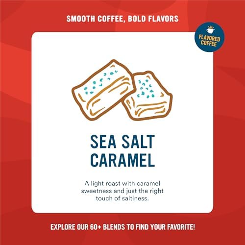 Cameron's Coffee Roasted Ground Coffee Bag, Flavored, Sea Salt Caramel, 32 Ounce