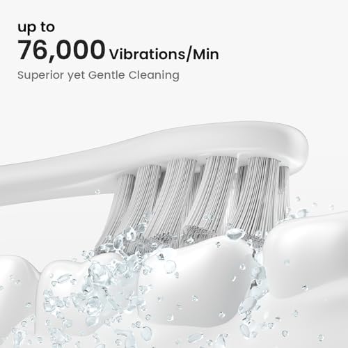 Oclean Electric Toothbrush for Adults, 150 Days Battery Life Electric Toothbrush, USB Rechargeable Sonic Travel Toothbrush with 6 Brush Heads & Travel Case, 5 Modes and Smart Timer
