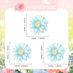 60 Pack Edible Flower Cupcake Toppers Wafer Paper Beautiful Flower Cake Picks for Wedding Birthday Theme Baby Shower Party Cake Decorations Supplies Blue