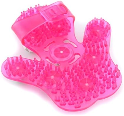 SAMYO Palm Shaped Massage Glove Body Massager with 9 360-degree-roller Metal Roller Ball Beauty Body Care (Pink)
