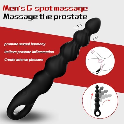 Prostrate Trainer Silicone Massagers Kit with Water Resistant Play in Anywhere You Like (Black) for Man, Vibratorsmassager Electronic Prostrate Massager with 12 Modes for Men Relax Massaging YR02
