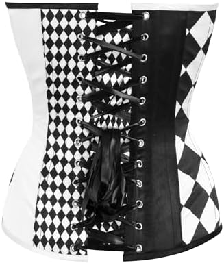 Daisy corsets Women's Daisy Corsets Top Drawer Black/White Print Steel Boned Corset
