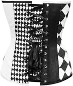 Daisy corsets Women's Daisy Corsets Top Drawer Black/White Print Steel Boned Corset