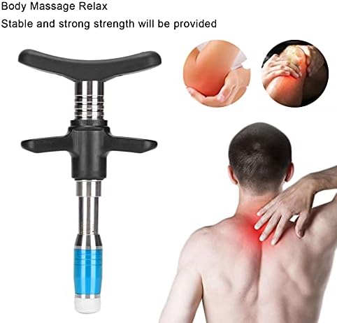 Chiropractic Adjustment Tool, 10 Levels Portable Chiropractic Adjustment Tool Scoliosis Adjuster Spine Manual Single Head Spine Massager for Muscle Relaxation(Blue)