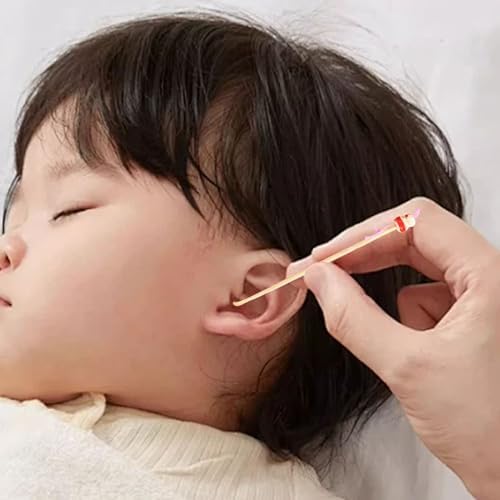 100Pcs Ear Pick, Ear Cleaners for Adults, Cute Doll Head Bamboo Earwax Remover Tool, Ear Wax Cleaner for Adults Child Ear Care
