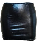 Women's PVC Leather Wet Look Mini Skirt Clubbing Pole Dance with G-String