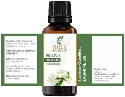 Jasmine Oil -(Jasminum Grandiflorum)- Essential Oil 100% Pure Natural Undiluted Uncut Therapeutic Grade Oil 8.45 Fl.OZ