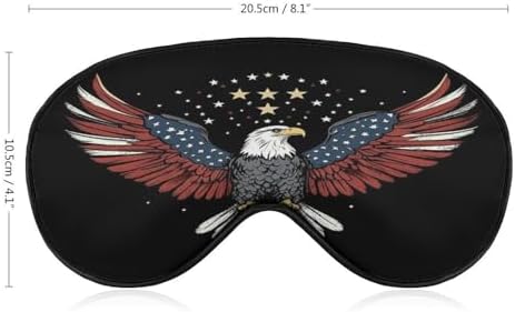 Blackout American Flag and Bald Eagle Patriotic Black Eye Covers for Sleeping Travel Airplane Home, Weighted Sleep Mask, Soft Night Blindfold with Adjustable Elastic Strap